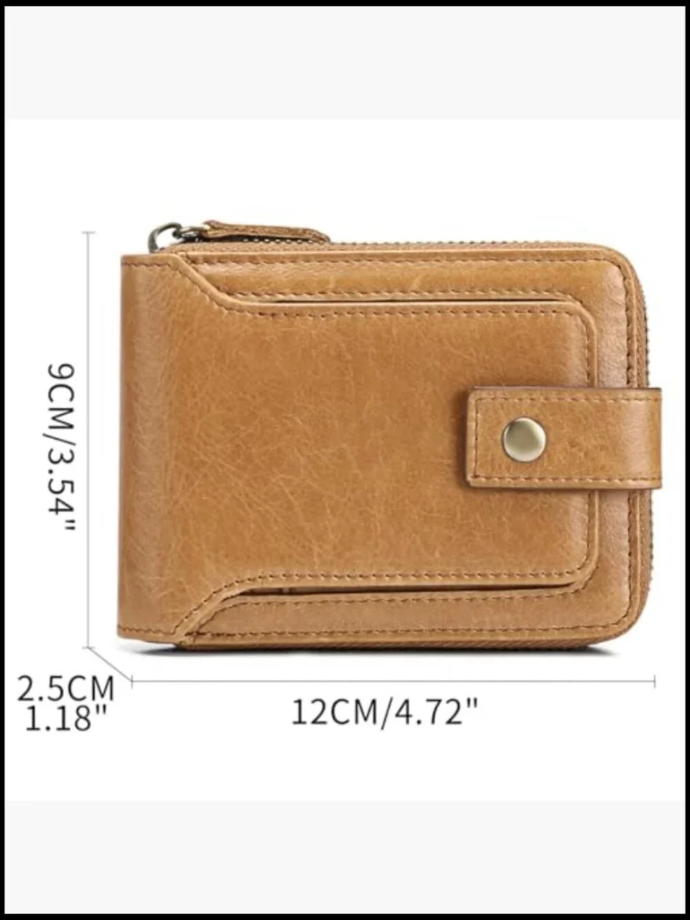Genuine Leather RFID Blocking Zipper Wallet Large Capacity with Coin Pocket and
